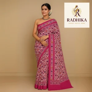 Gulmohar Gaze Malai Cotton Saree