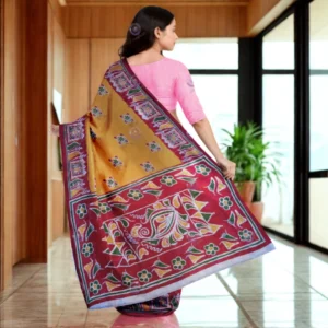 Radhika Artisan Handpainted Madhubani Cotton Saree