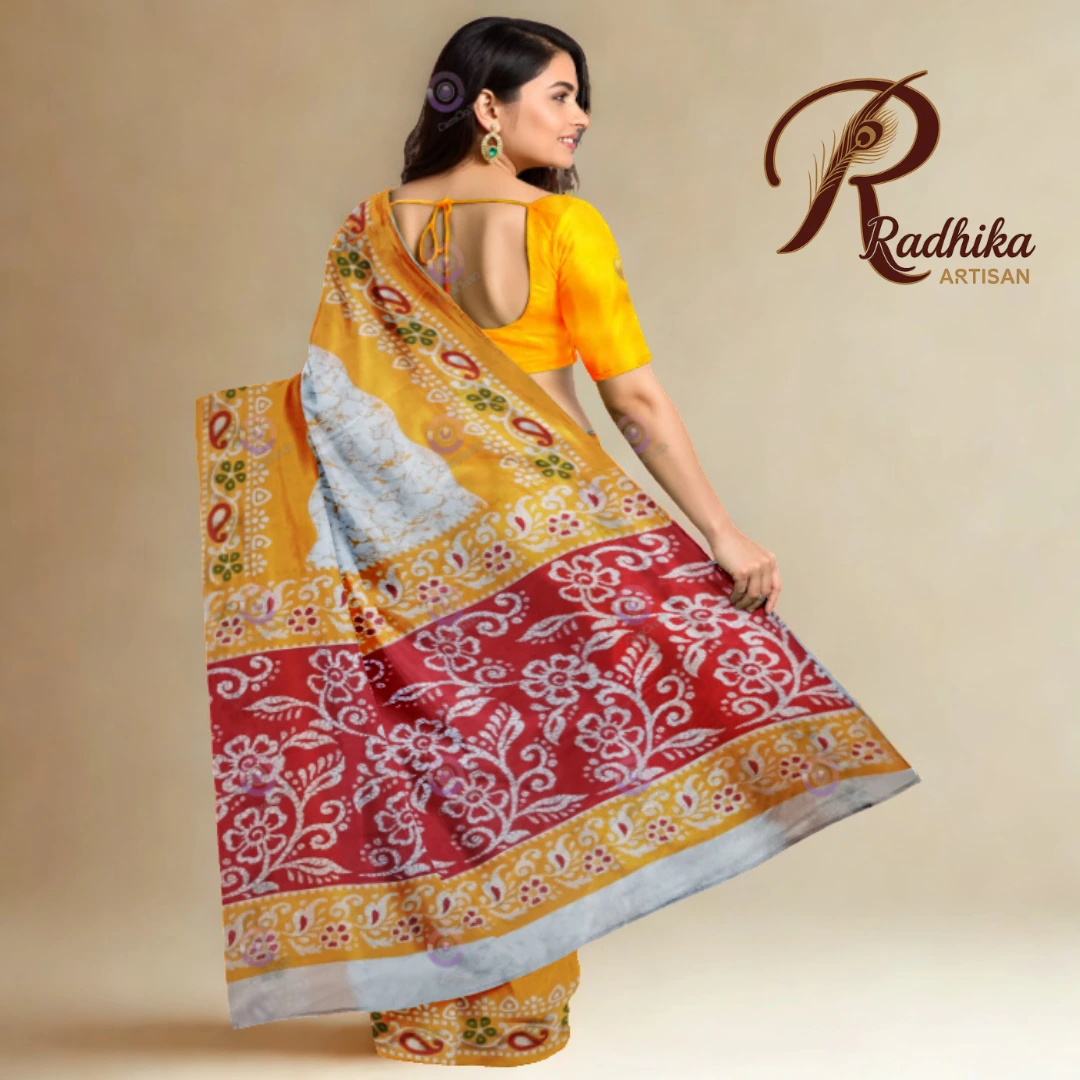 Handcrafted Bandhej Cotton Saree - Image 2