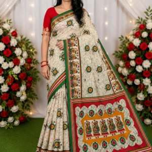 Radhika Artisan Tribal Heritage Printed Cotton Saree