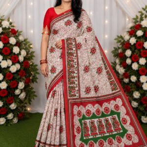 Radhika Artisan Tribal Heritage Printed Cotton Saree