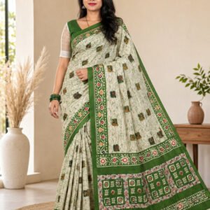 Radhika Artisan Heritage Block Print Cotton Saree